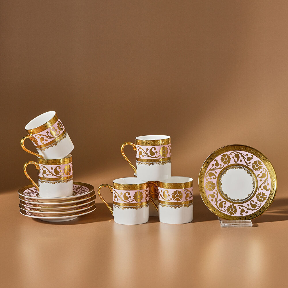 Karaca Gülfem 6 Kişilik Kahve Fincan Takımı Pembe 90 ml