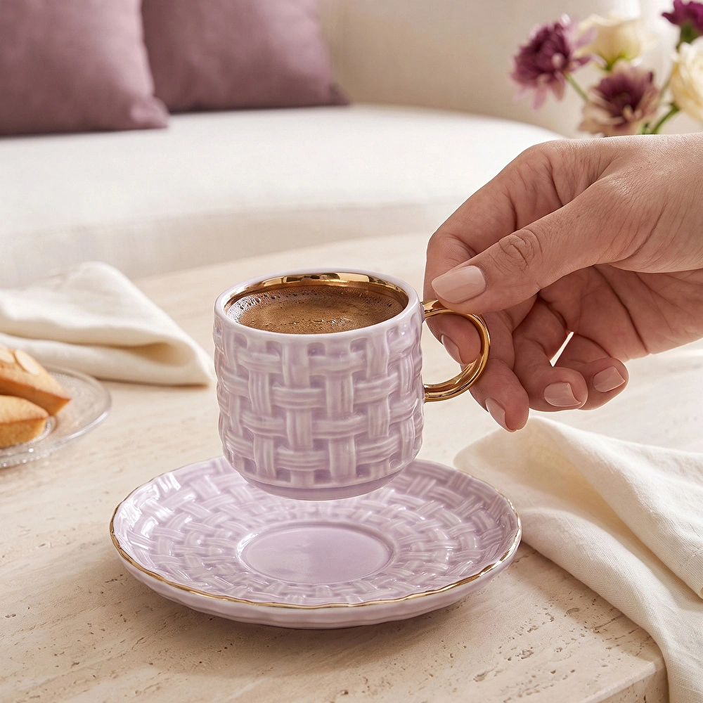 Karaca Braid 6 Kişilik Kahve Fincanı Lila 100 ml görseli 4