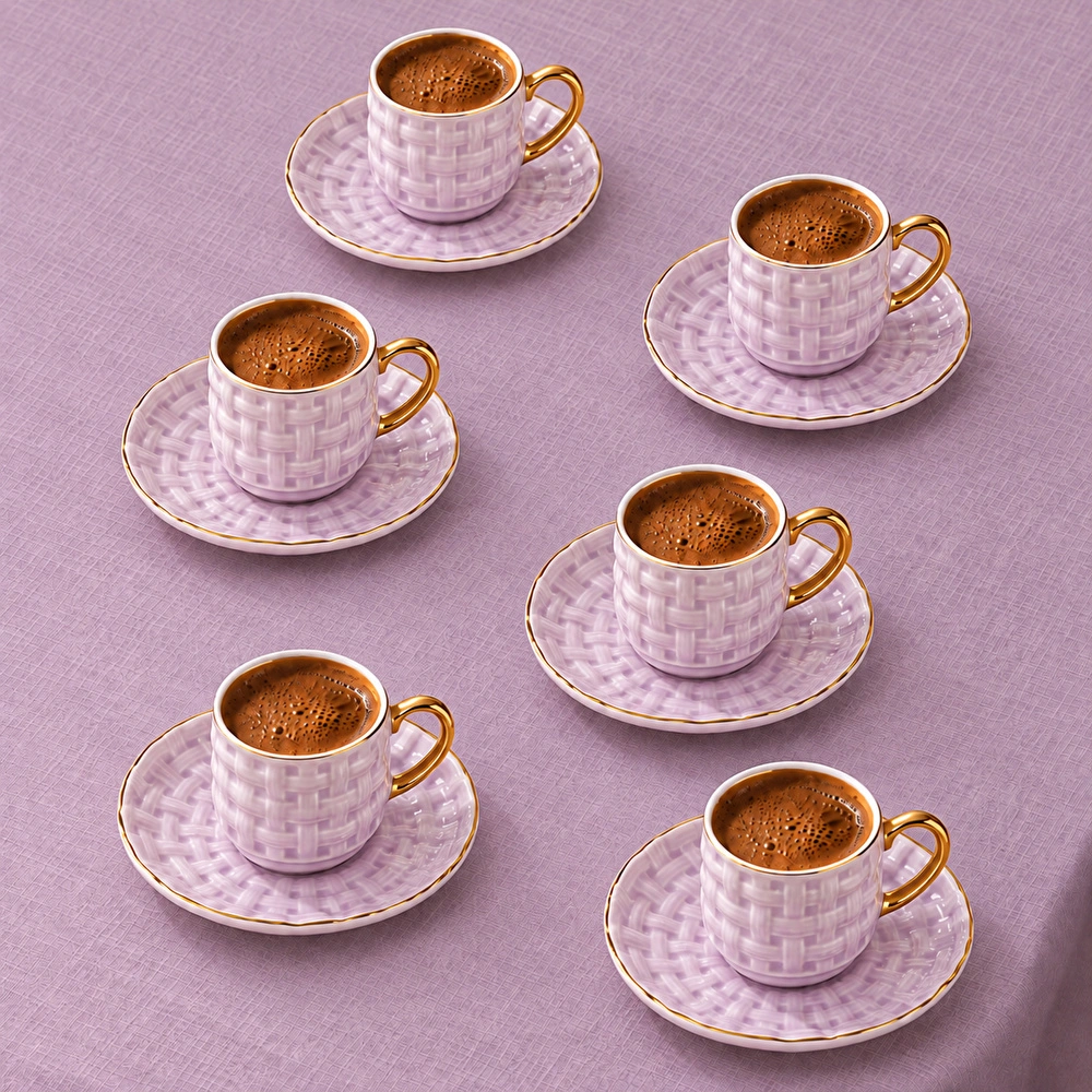 Karaca Braid 6 Kişilik Kahve Fincanı Lila 100 ml görseli 3