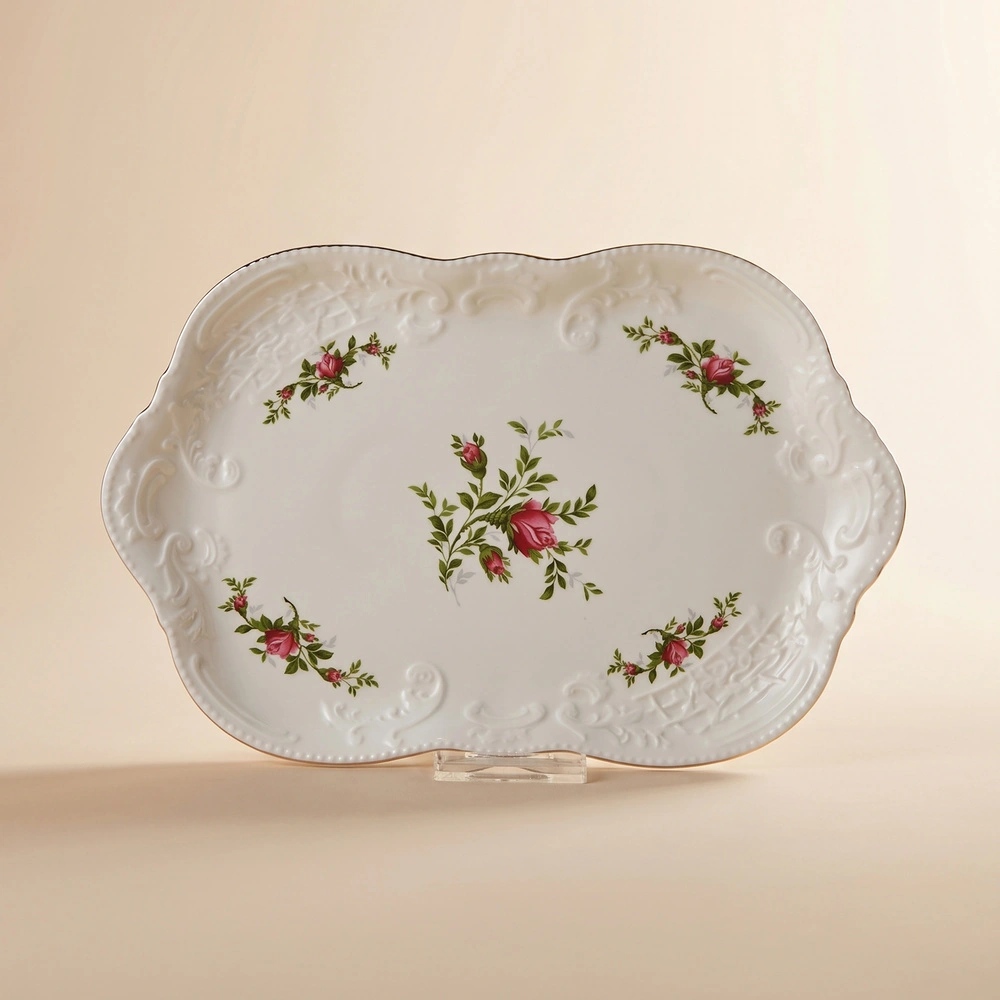 Karaca Vintage Rose Kayık Tabak 30 cm görseli 1
