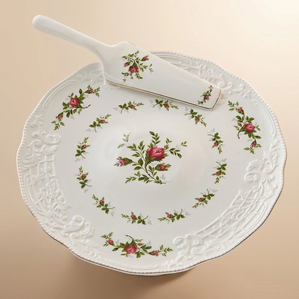 Karaca Vintage Rose Ayaklı Kek Standı 30 cm görseli 2