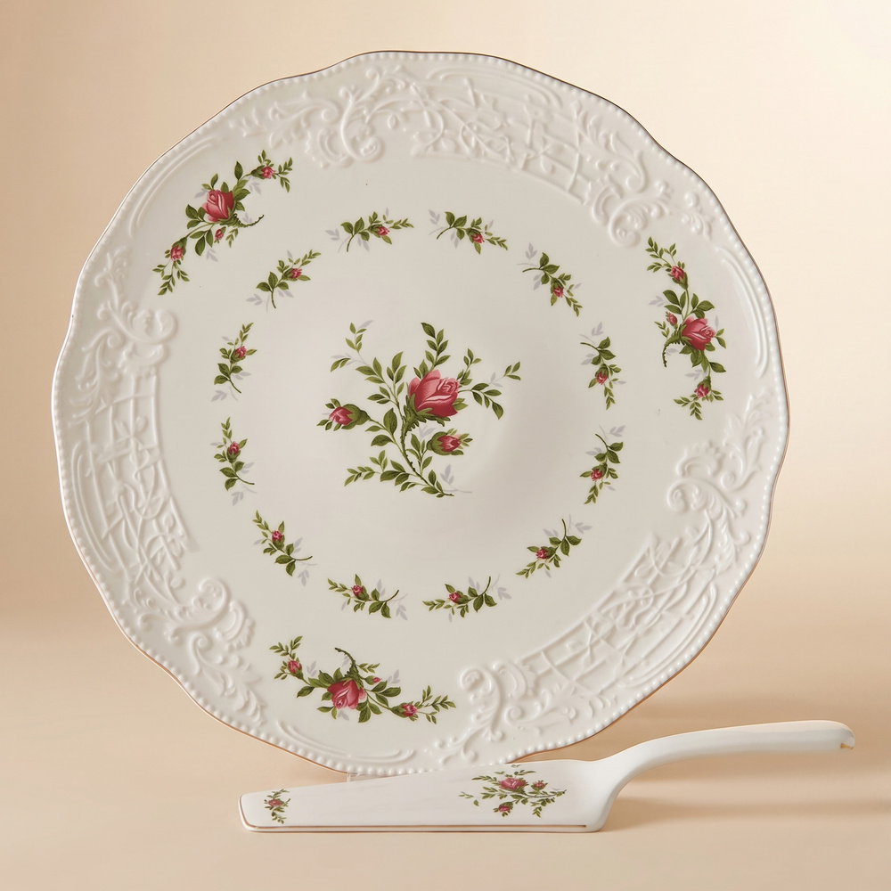 Karaca Vintage Rose Ayaklı Kek Standı 30 cm görseli 3