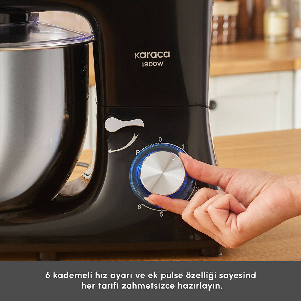 Karaca Chefcrafter Stand Mikser Mutfak Şefi 1900W Black thumbnail 6