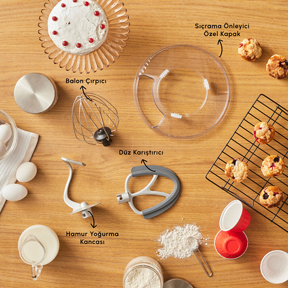 Karaca Chefcrafter Stand Mikser Mutfak Şefi 1900W Black thumbnail 7