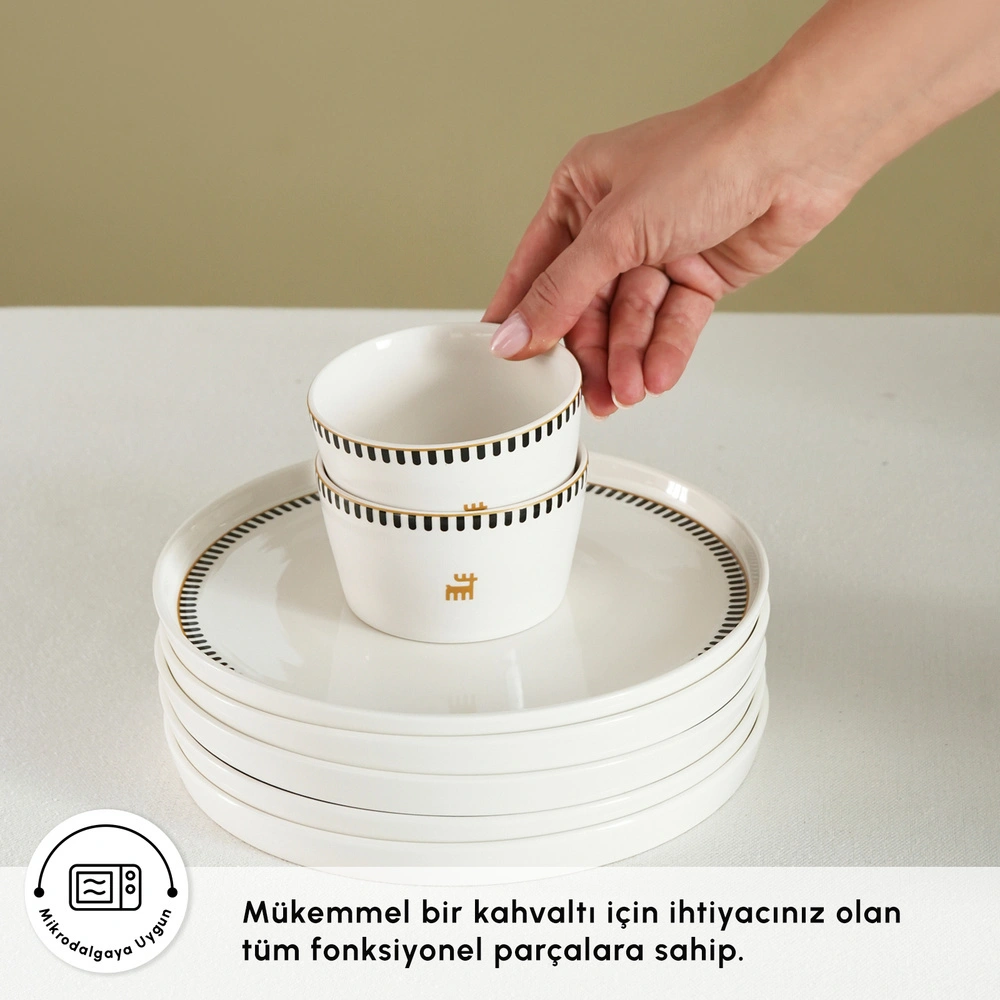 Karaca Stream Bone Kore 28 Parça 6 Kişilik Kahvaltı Takımı görseli 5