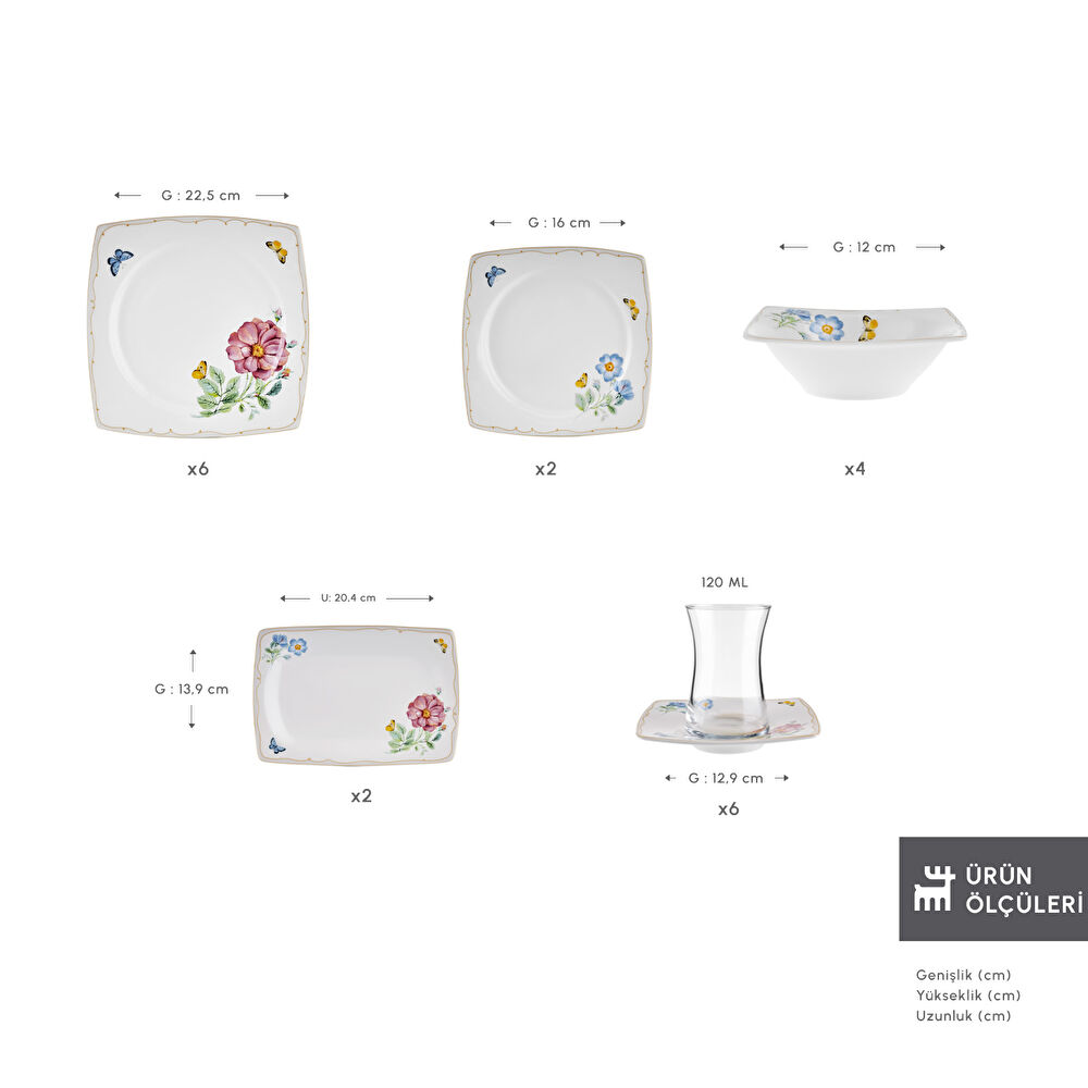 Karaca Forever Bone Velora 26 Parça 6 Kişilik Kahvaltı Takımı thumbnail 2