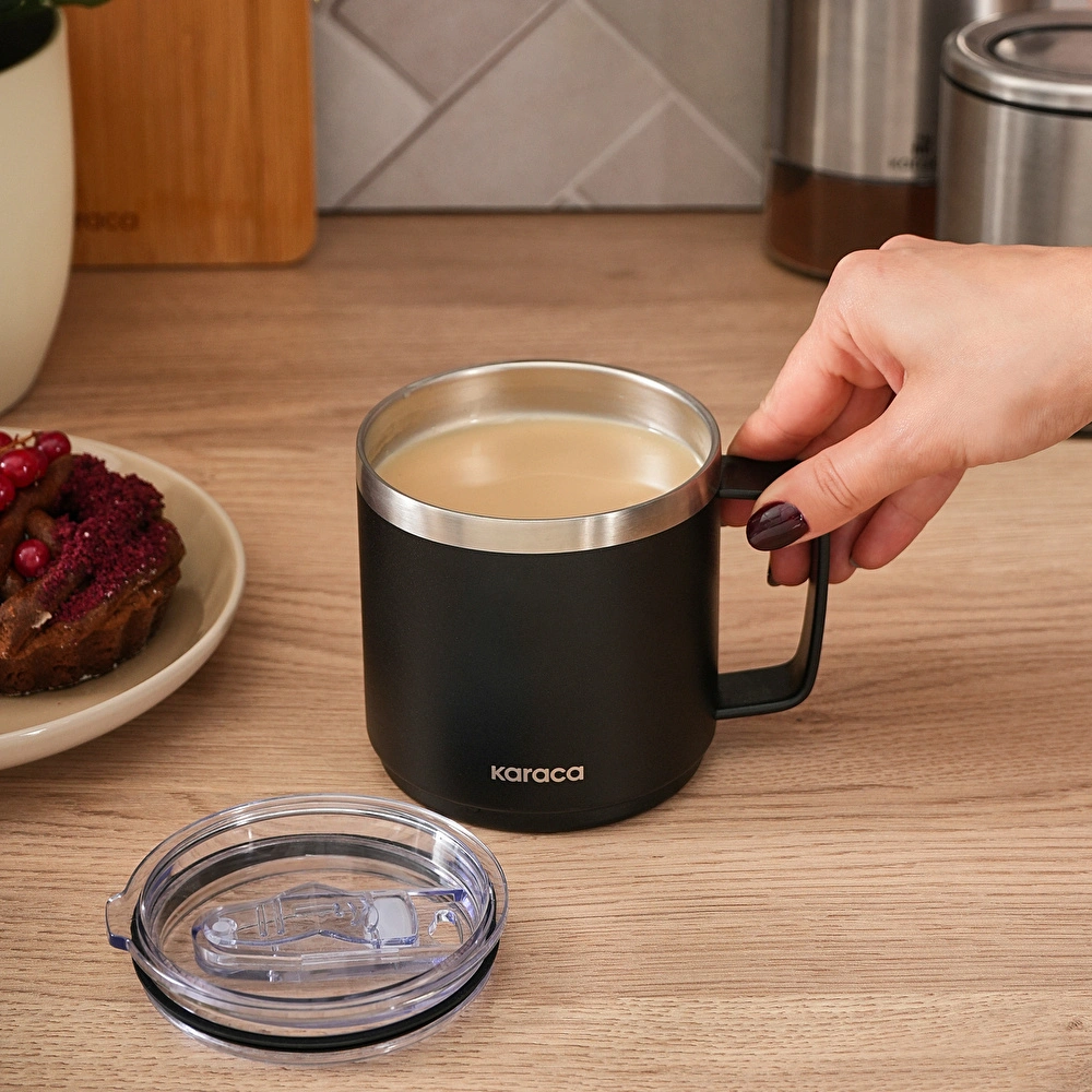 Karaca Thermal Çift Katmanlı Çelik Mug 420 ml Siyah görseli 4