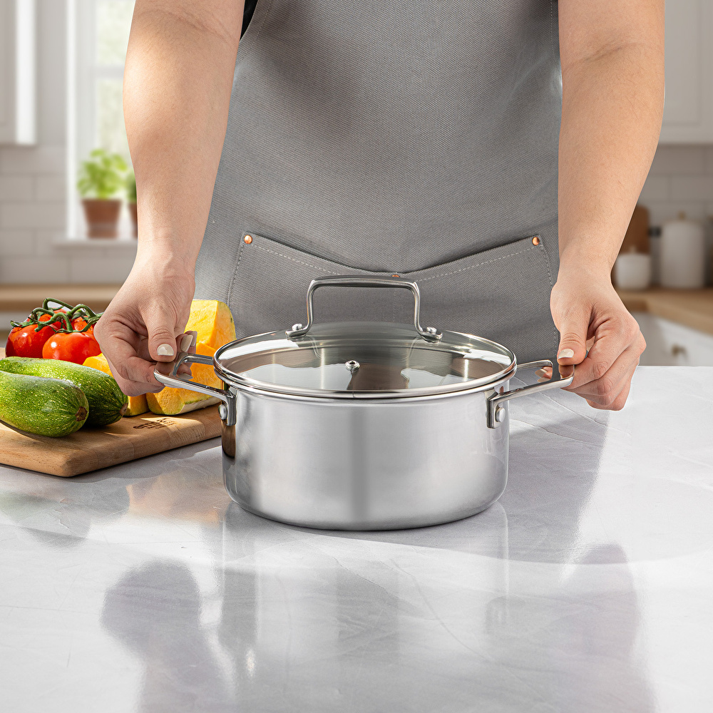 Emsan Pro Tri Ply Derin Tencere Çelik 20 cm görseli 3