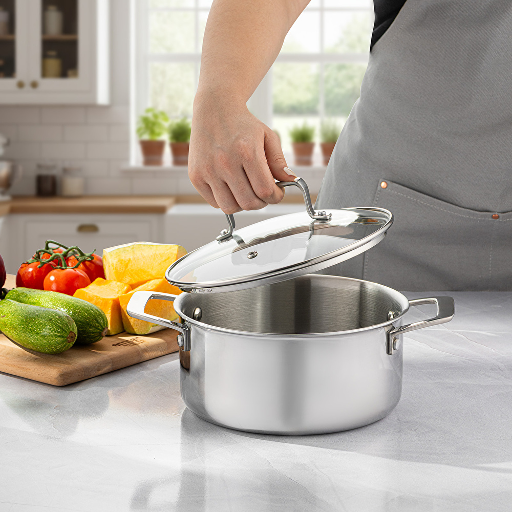 Emsan Pro Tri Ply Derin Tencere Çelik 20 cm görseli 4