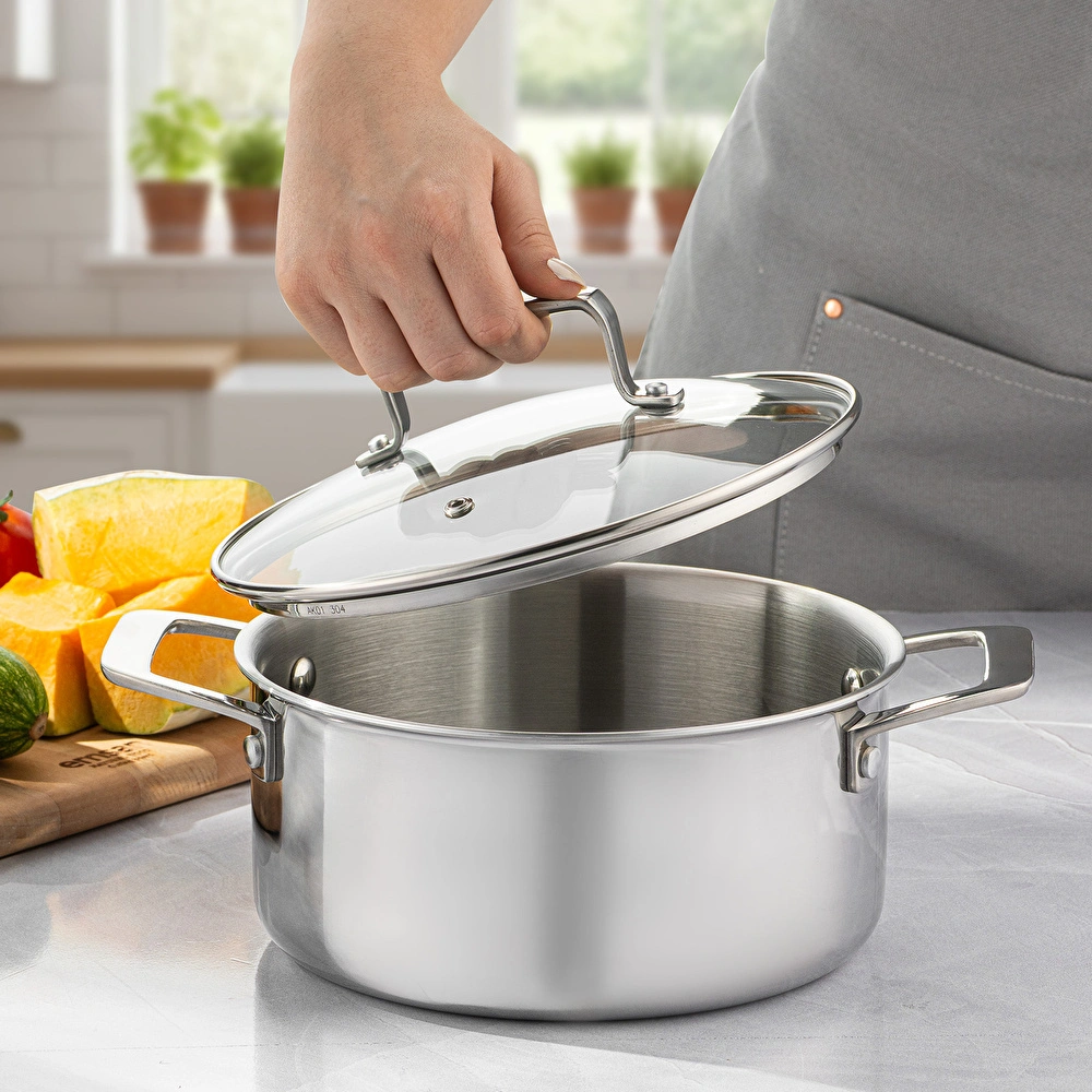 Emsan Pro Tri Ply Derin Tencere Çelik 24 cm görseli 4