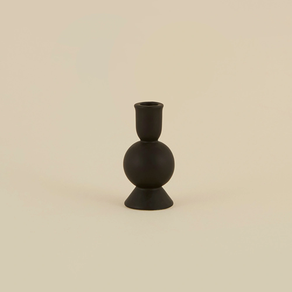 Karaca Home Enna Şamdan Siyah 6,5x6,5x13 cm görseli 2