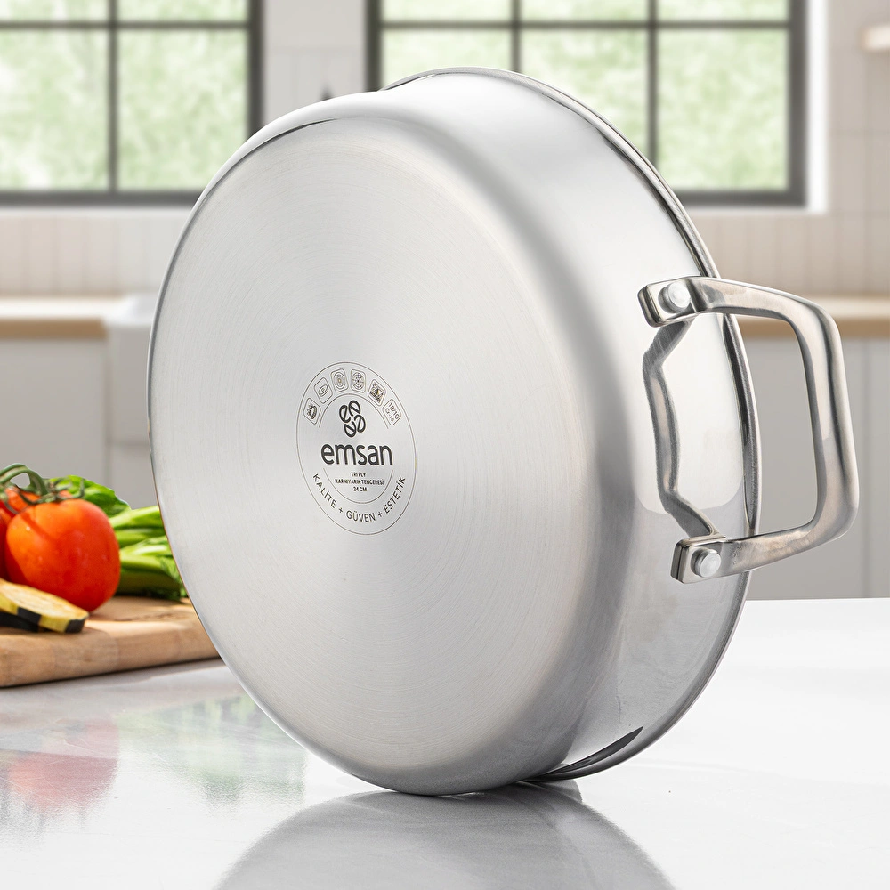 Emsan Pro Tri Ply Karnıyarık Tencere Çelik 28 cm görseli 6
