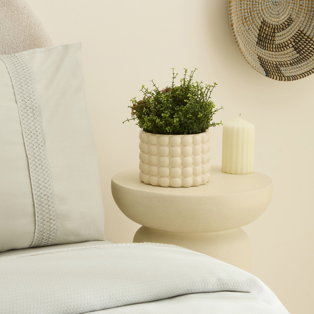 Karaca Home Rocco Saksı Bej 15x15x11 cm görseli 1