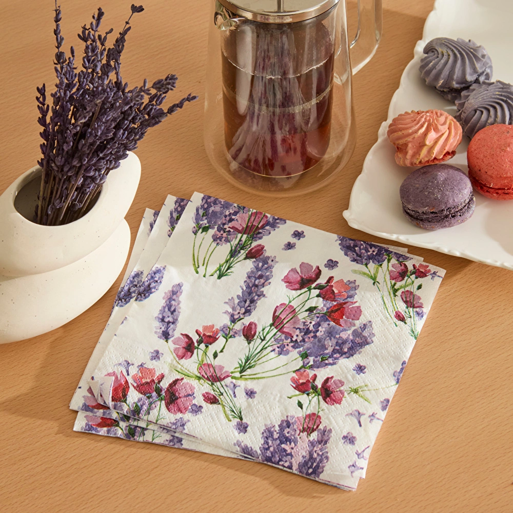 Karaca Home Bellis 20'li Çiçek Desenli Kağıt Peçete görseli 1