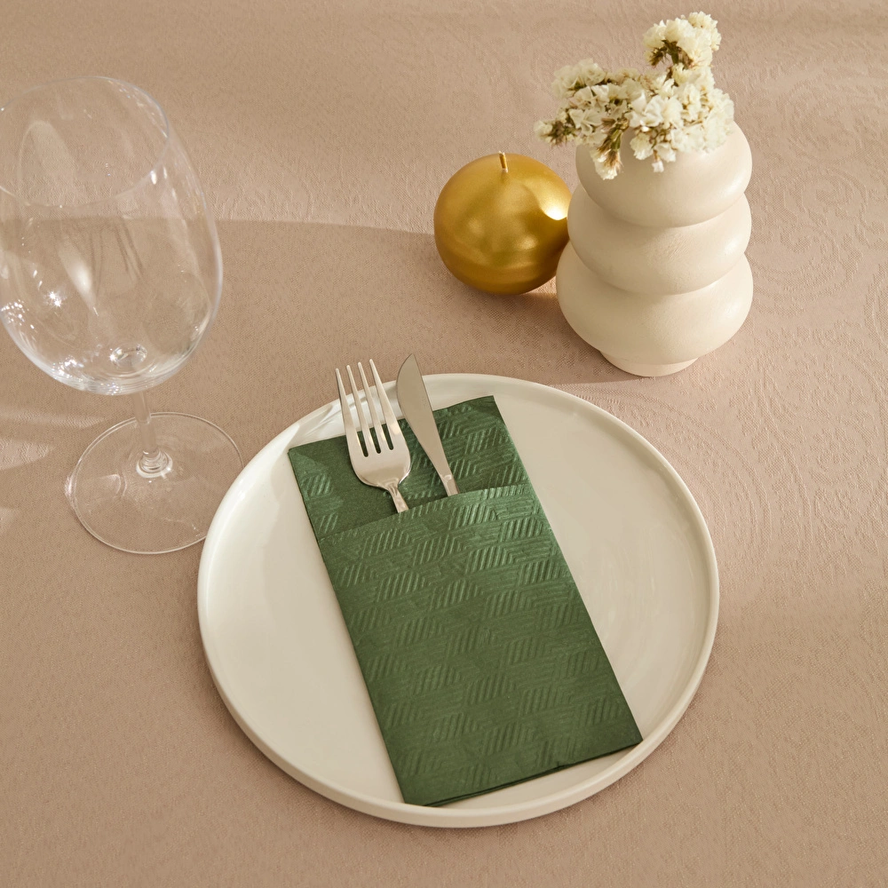 Karaca Home Basic 16'lı Cepli Kağıt Peçete 40x40 cm Yeşil görseli 1