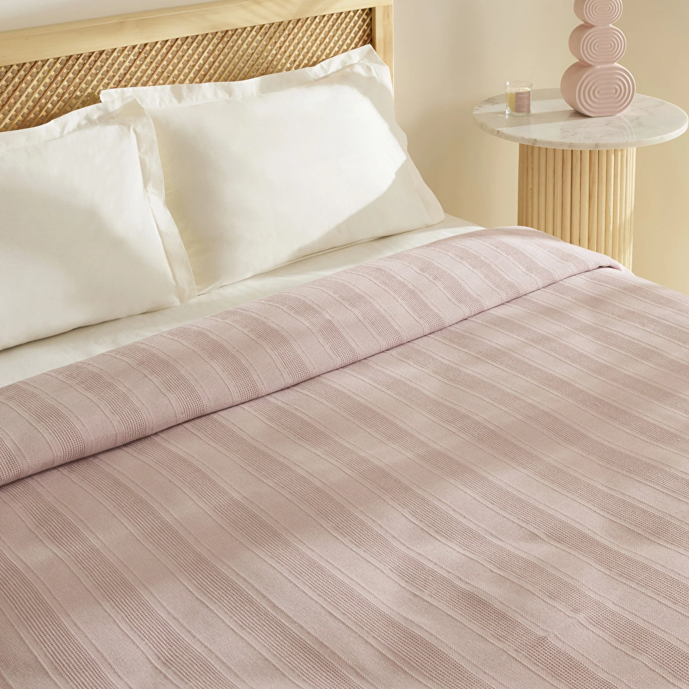 Karaca Home Verona %100 Pamuk Çift Kişilik Pike Pudra görseli 4