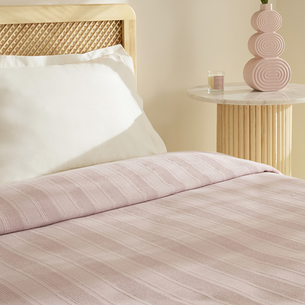 Karaca Home Verona %100 Pamuk Çift Kişilik Pike Pudra görseli 5