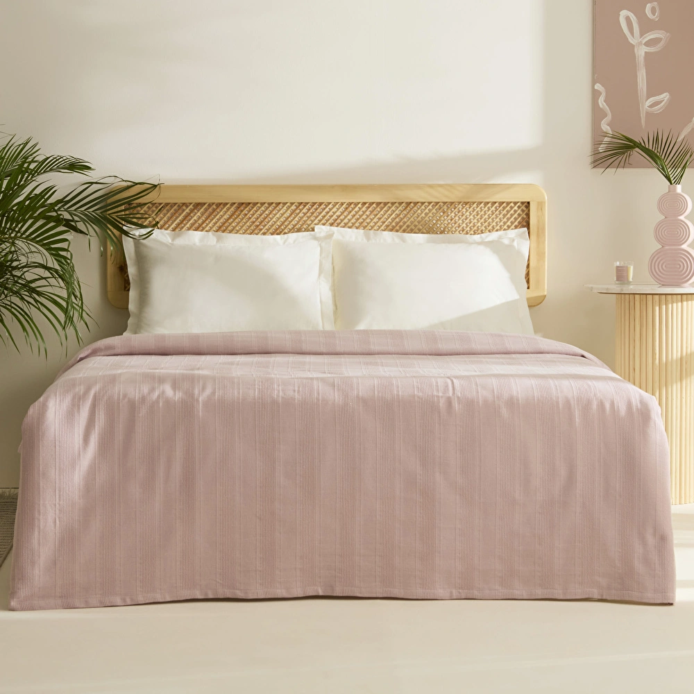 Karaca Home Verona %100 Pamuk Çift Kişilik Pike Pudra görseli 1