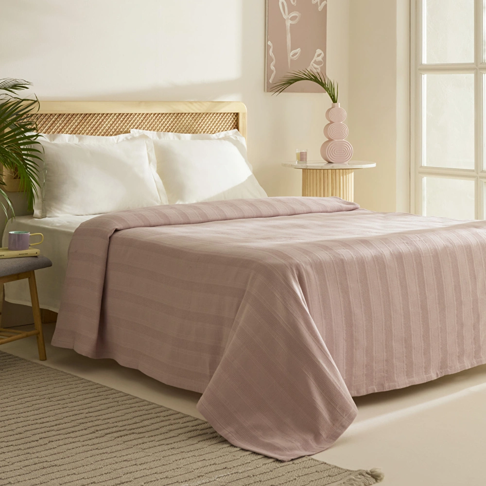 Karaca Home Verona %100 Pamuk Çift Kişilik Pike Pudra görseli 2