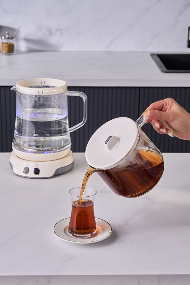 Homend Royaltea 1758H Konuşan Çay Makinesi Beyaz görseli 2