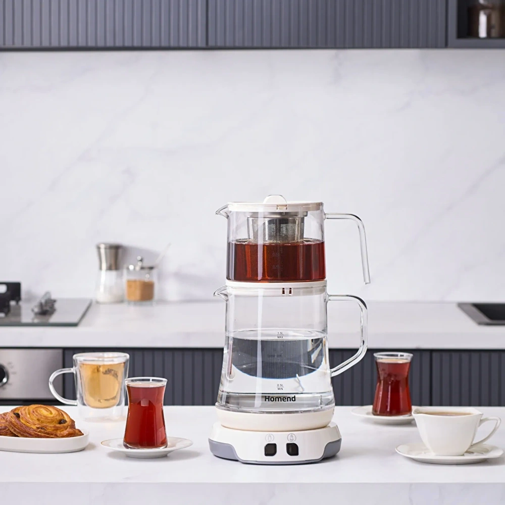 Homend Royaltea 1758H Konuşan Çay Makinesi Beyaz görseli 1