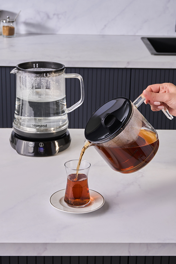 Homend Royaltea 1758H Konuşan Çay Makinesi Siyah görseli 2