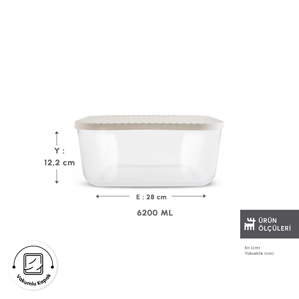 Karaca Bumpy Kare Cam Saklama Kabı 6200 ml görseli 2
