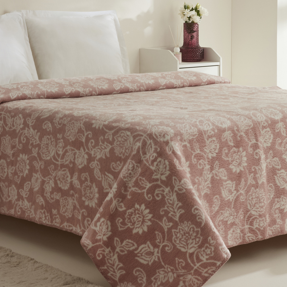 Karaca Home Glorinda Çift Kişilik  Akrilik Mürdüm Battaniye görseli 5