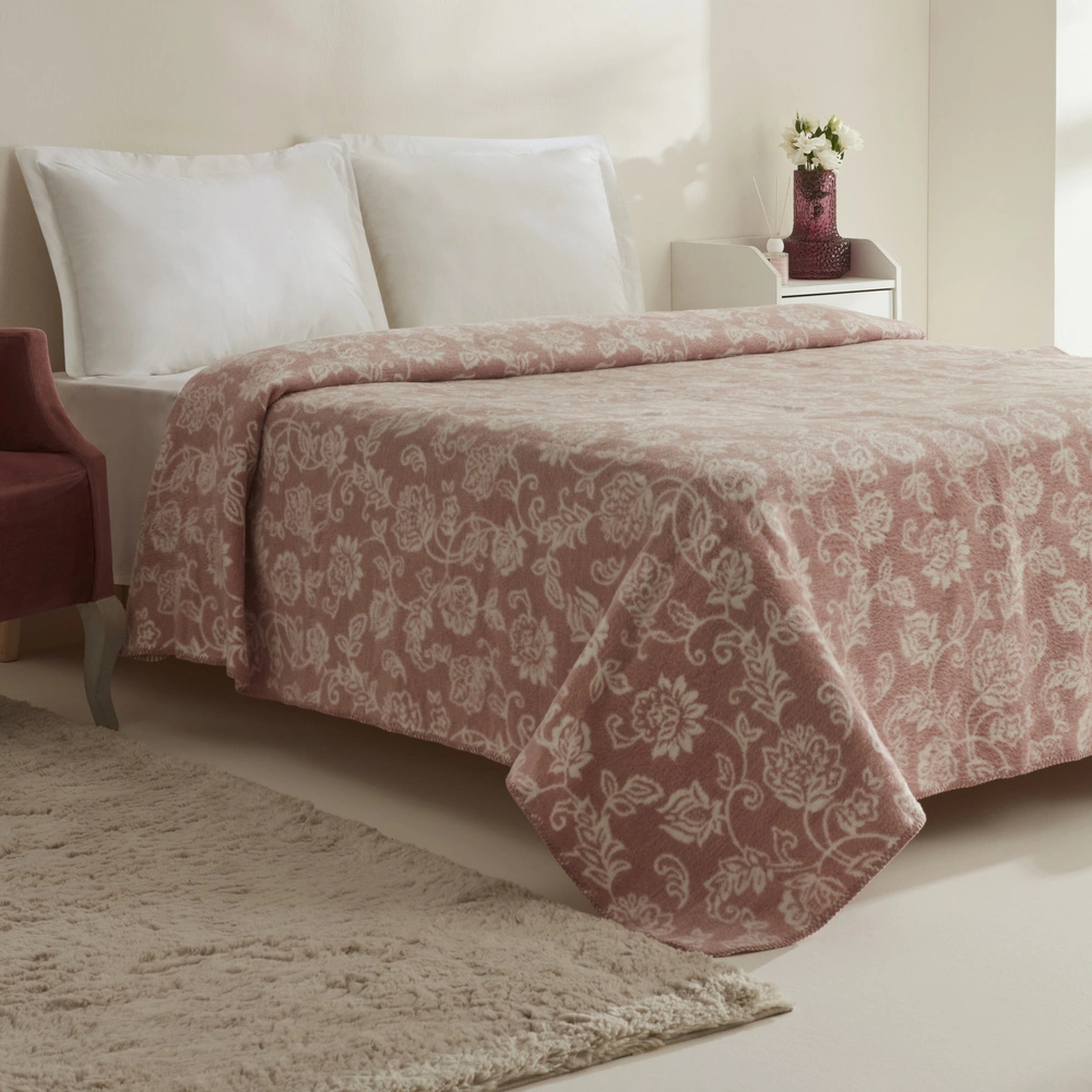 Karaca Home Glorinda Çift Kişilik  Akrilik Mürdüm Battaniye görseli 6