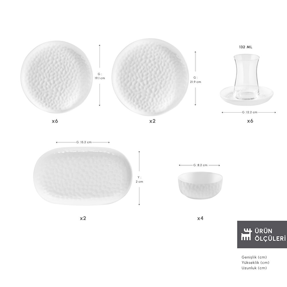 Karaca Forever Bone Rita 26 Parça 6 Kişilik Kahvaltı Takımı thumbnail 2