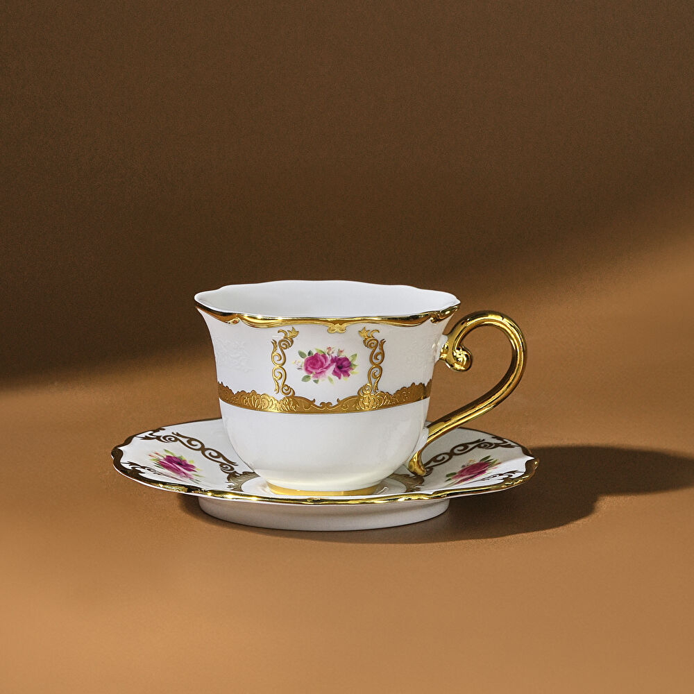 Karaca Royal Bone Elizabeth 6 Kişilik Kahve Fincan Takımı 90 Ml thumbnail 3