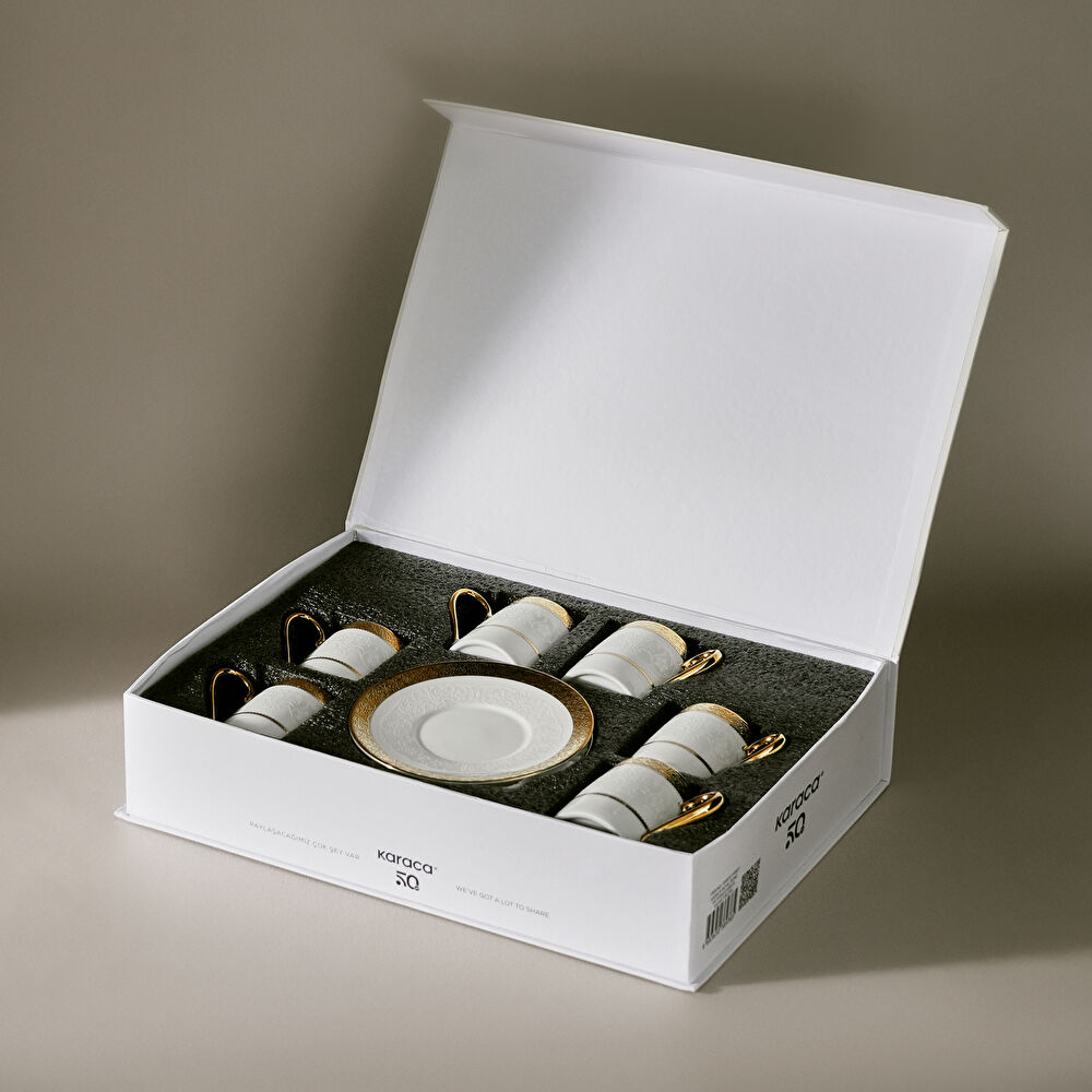 Karaca Royal Bone Victoria 6 Kişilik Kahve Fincan Takımı 90 ml thumbnail 10