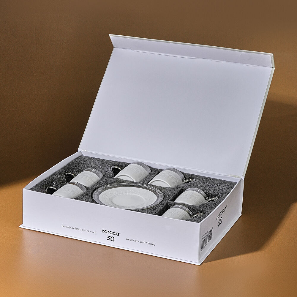 Karaca Royal Bone Kate 6 Kişilik Kahve Fincan Takımı 90 ml thumbnail 9