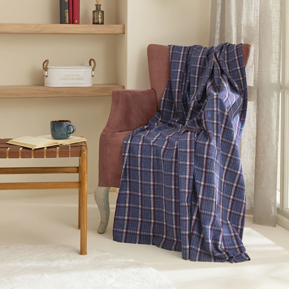 Karaca Home Flanel Throw Tv Battaniyesi Mavi/Lacivert görseli 1