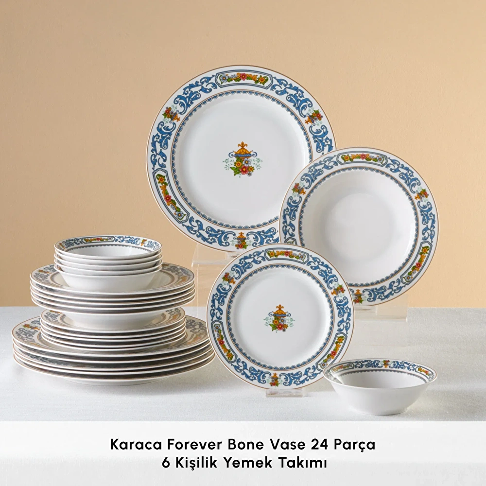 Karaca Forever Bone Vase 24 Parça 6 Kişilik Yemek Takımı thumbnail 3