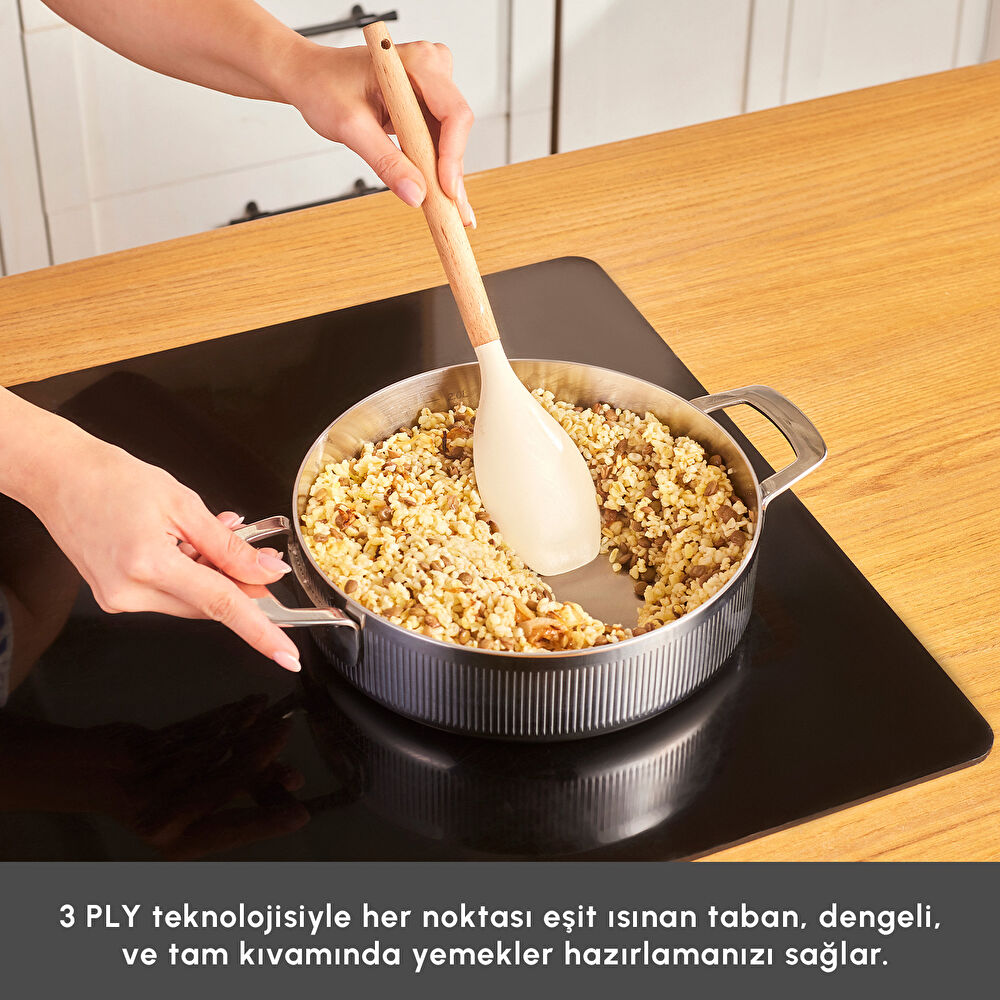 Karaca Power Steel 316+ 3Ply Apollo İndüksiyon Tabanlı 8 Parça Çelik Tencere Seti thumbnail 4