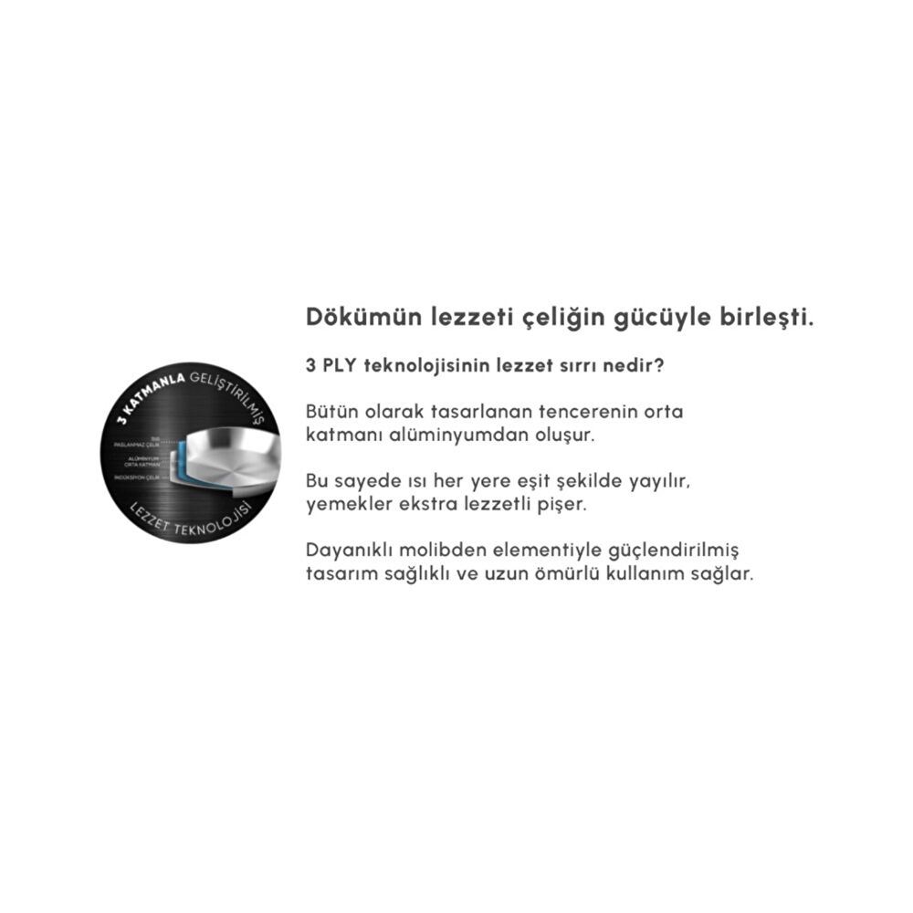 Karaca Power Steel 316+ 3Ply Spirit İndüksiyon Tabanlı 8 Parça Çelik Tencere Seti thumbnail 10