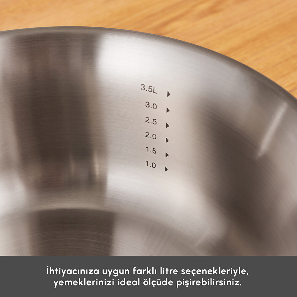 Karaca Power Steel 316+ 3Ply Spirit İndüksiyon Tabanlı 8 Parça Çelik Tencere Seti thumbnail 6