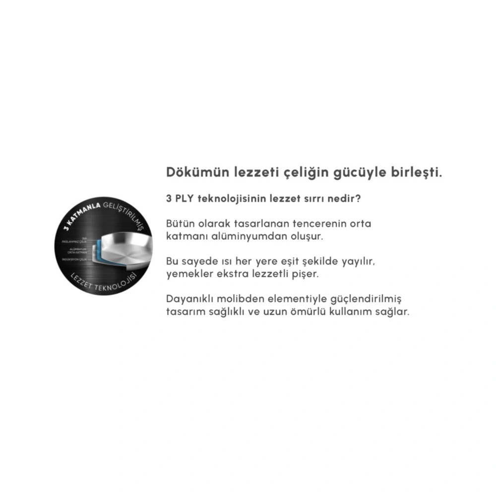 Karaca Power Steel 316+ 3Ply Galileo 8 Parça Çelik Tencere Seti görseli 7
