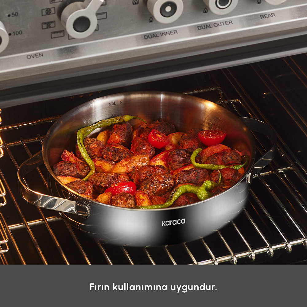 Karaca Power Steel 316+ 3Ply Discovery İndüksiyon Tabanlı 8 Parça Çelik Tencere Seti görseli 11