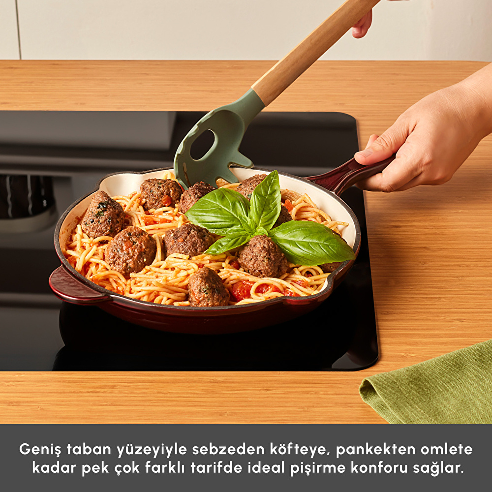 Karaca Heritage Demir Döküm Emayeli Tava Kırmızı 26 cm görseli 4