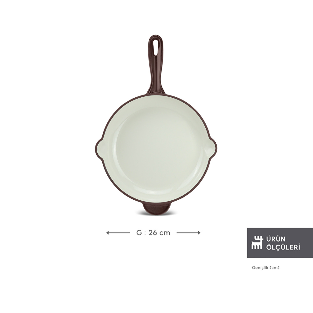 Karaca Heritage Demir Döküm Emayeli Tava Kırmızı 26 cm görseli 2