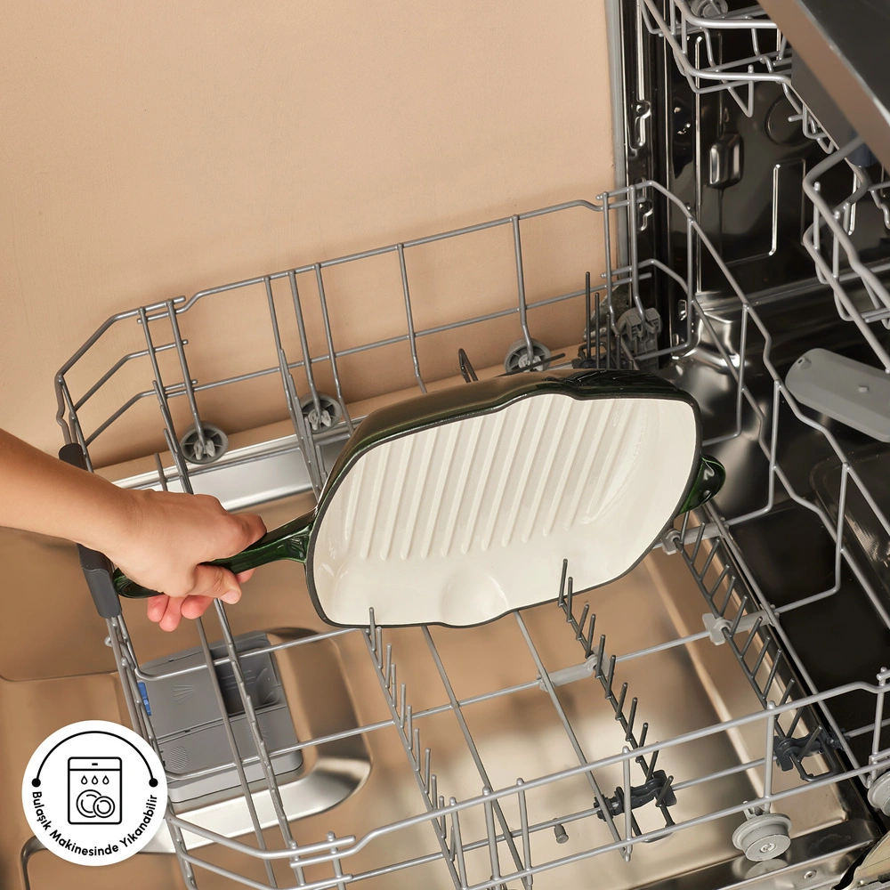 Karaca Heritage Demir Döküm Emayeli Grill Tava Yeşil 26 cm görseli 7