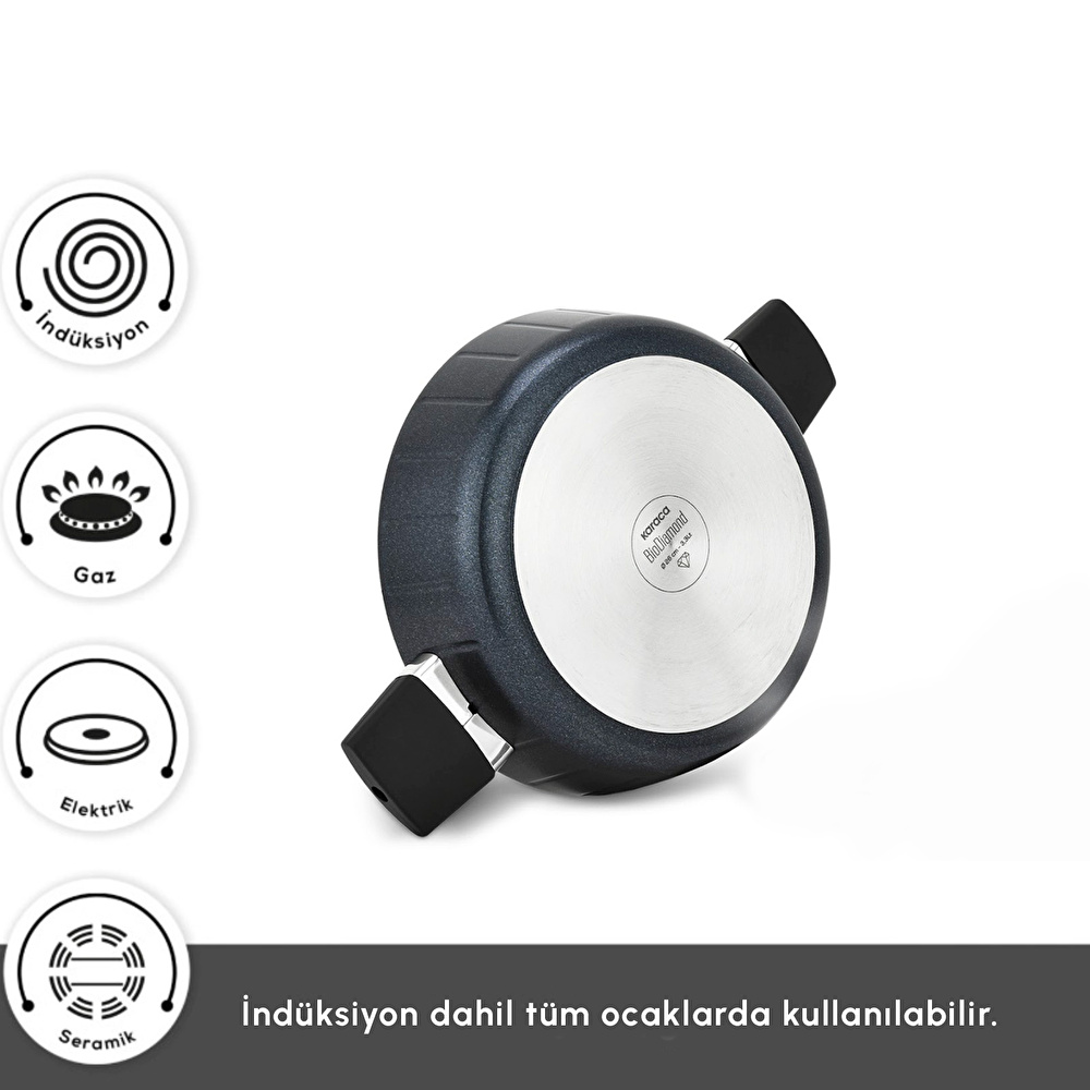 Karaca Biodiamond Regnum İndüksiyon Tabanlı 13 Parça Tencere ve Tava Seti görseli 3