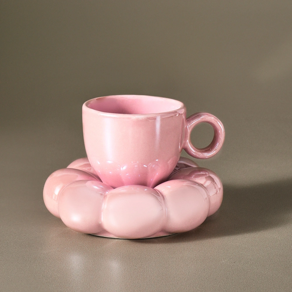 Karaca Bubble Pembe Lüsterli 2 Kişilik Kahve Fincanı 90 ml görseli 5