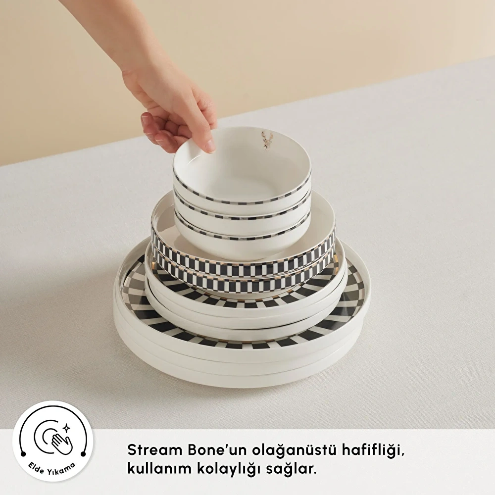 Karaca Stream Bone Aries Plus 24 Parça 6 Kişilik Yemek Takımı görseli 8