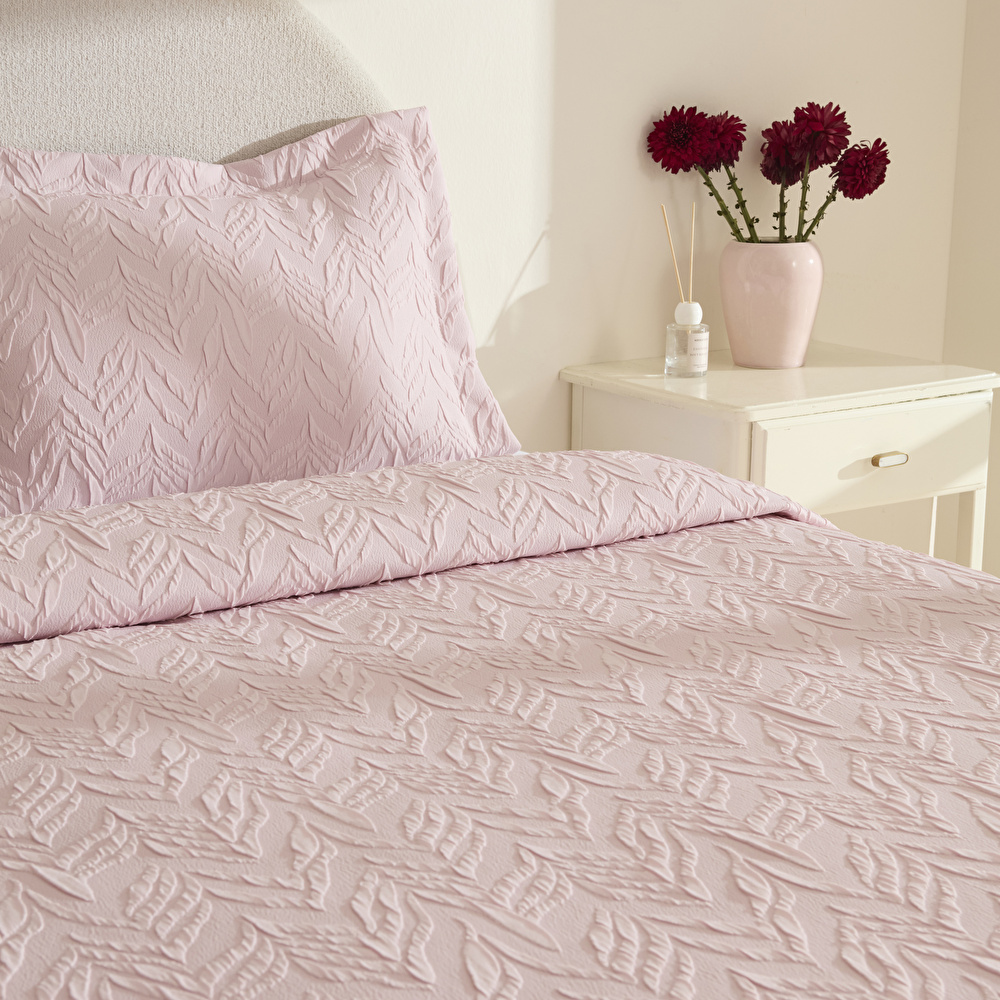 Karaca Home Hollie Çift Kişilik Yatak Örtüsü Pudra görseli 2