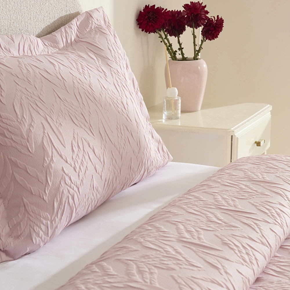 Karaca Home Hollie Çift Kişilik Yatak Örtüsü Pudra görseli 4