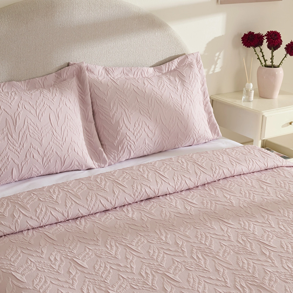 Karaca Home Hollie Çift Kişilik Yatak Örtüsü Pudra görseli 5