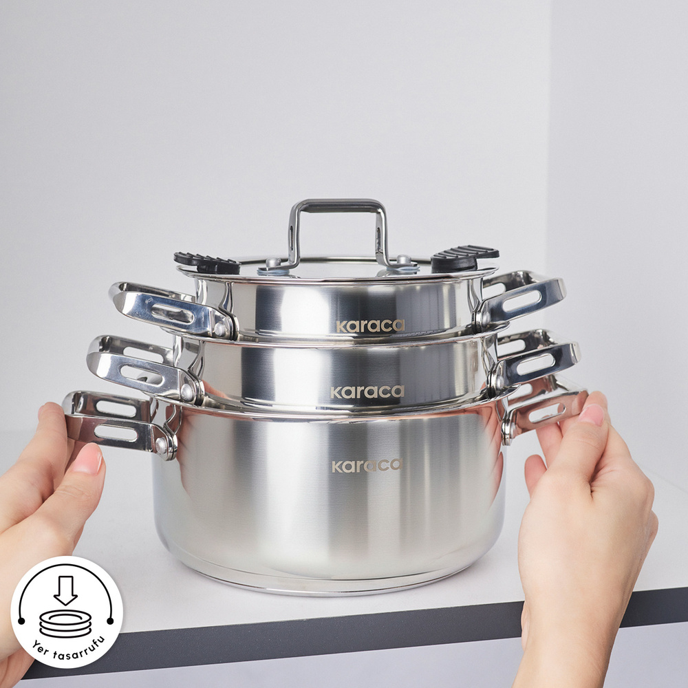 Karaca Montreal İndüksiyon Tabanlı 6 Parça Çelik Midi Set görseli 6